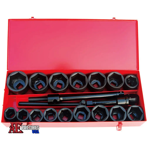 1’’ AIR DEEP IMPACT COMB. SOCKET SET 21PC - METRIC