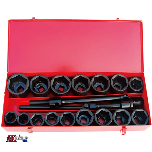 1’’ AIR DEEP IMPACT COMB. SOCKET SET 21PC - METRIC