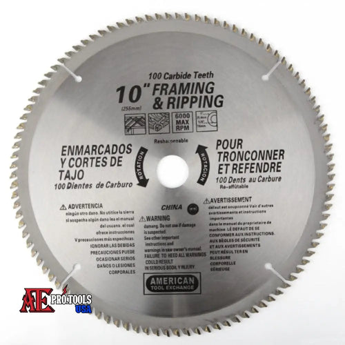 10’’ X 100 Teeth Carbide Blade
