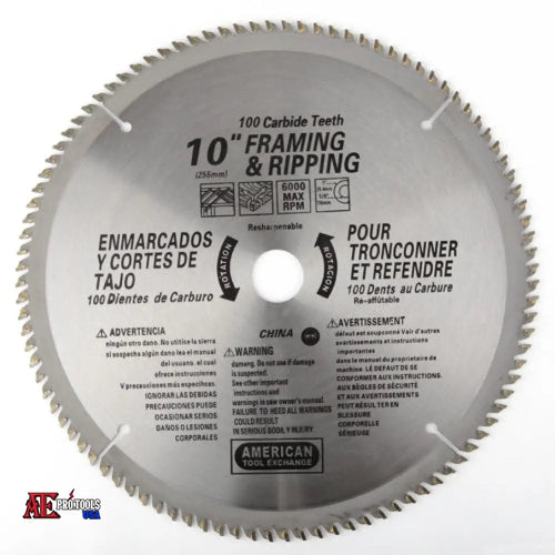 10’’ X 100 Teeth Carbide Blade