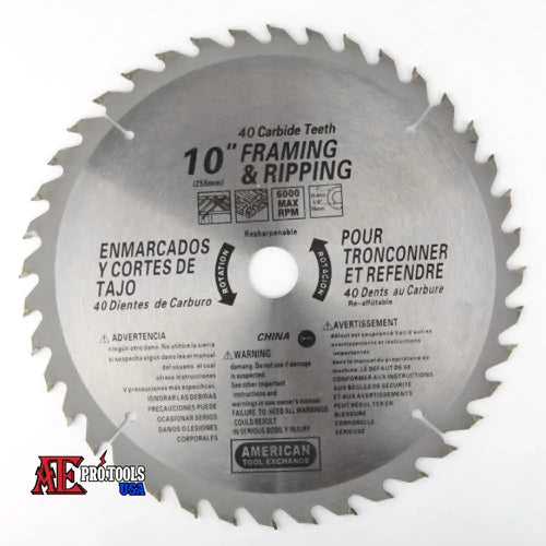10’’ X 40’’ Teeth Carbide Blade
