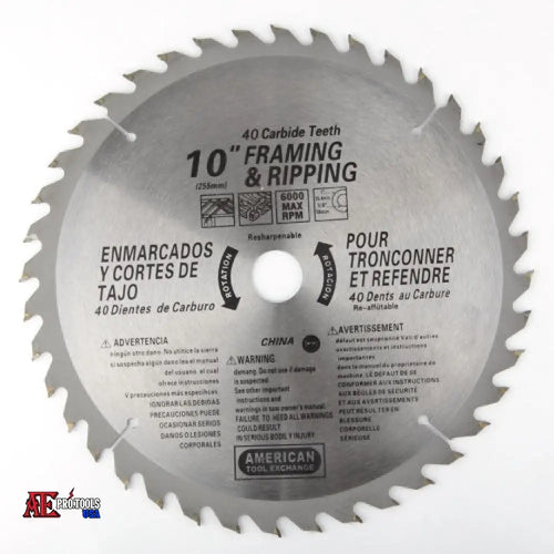 10’’ X 40’’ Teeth Carbide Blade