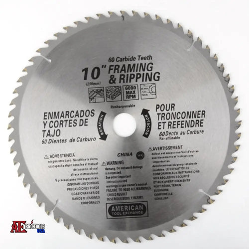 10’’ X 60’’ Teeth Carbide Blade