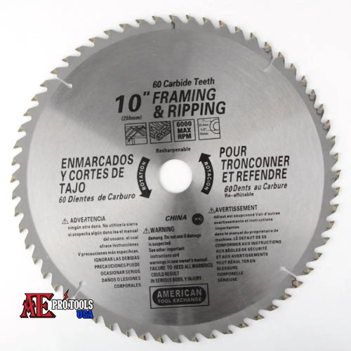 10’’ X 60’’ Teeth Carbide Blade