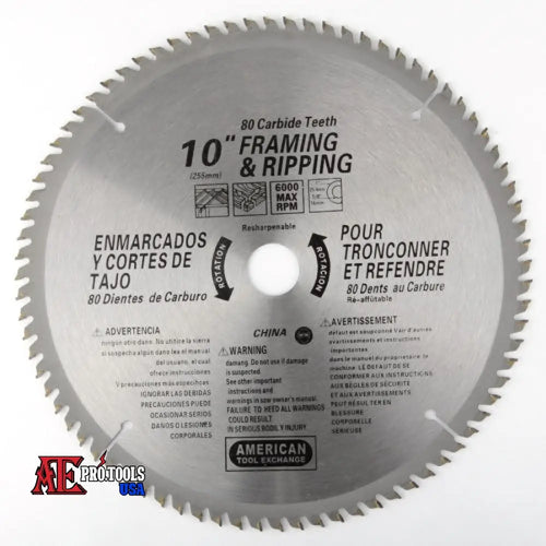 10’’ X 80’’ Teeth Carbide Blade