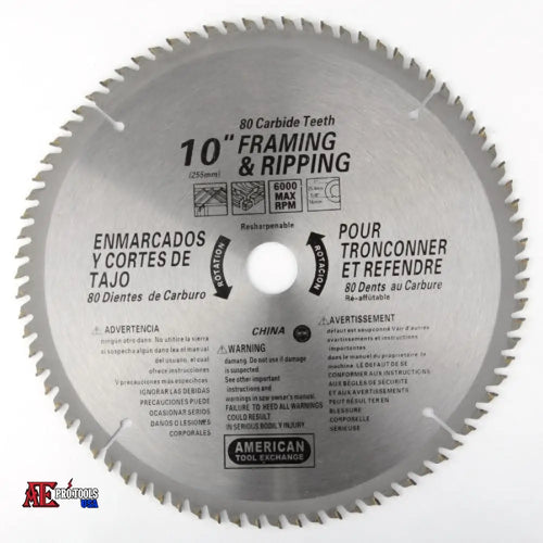 10’’ X 80’’ Teeth Carbide Blade