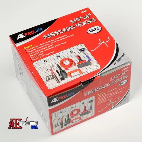 100 pc 4’’ x 1/8’’ Pegboard Hook