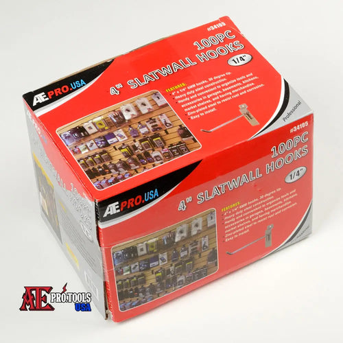 100 pc 4’’ x 1/4’’ Slatwall Hooks