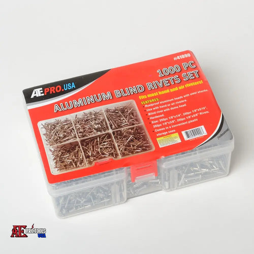 1000 pc Aluminum Blind Rivets Set (4 sizes)