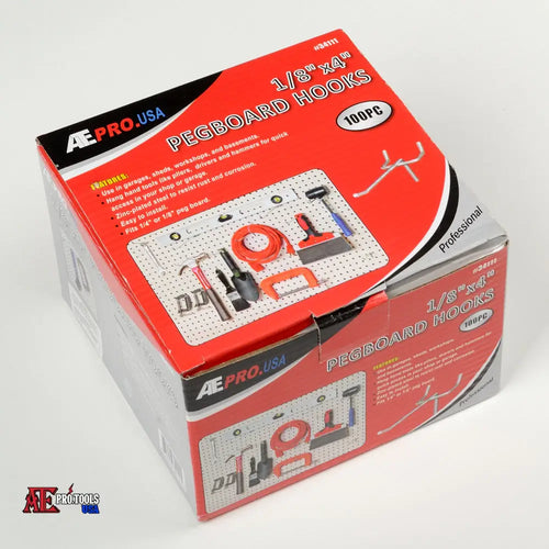100 pc 4’’ x 1/8’’ Pegboard Hook
