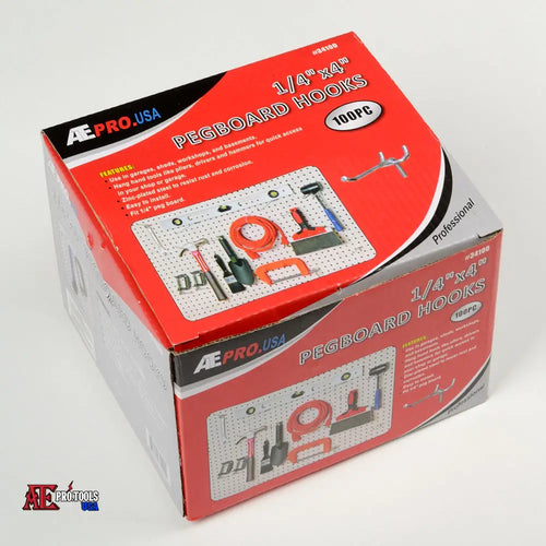 100 pc 4’’ x 1/4’’ Pegboard Hook