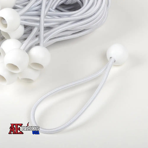 100pc 6’’ Heavy Duty Ball Bungee (White)