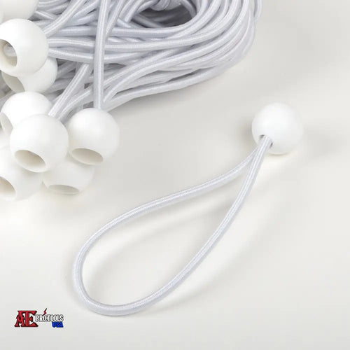 100pc 6’’ Heavy Duty Ball Bungee (White)