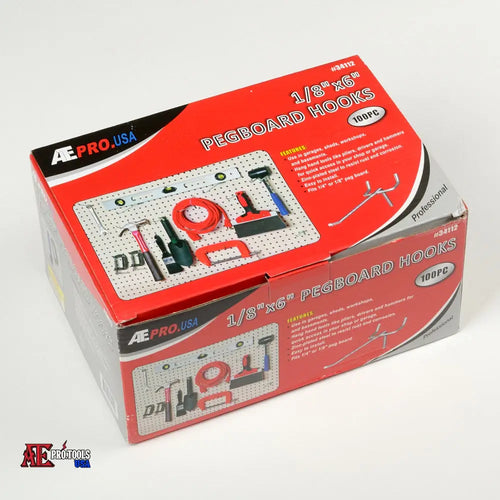 100 pc 6’’ x 1/8’’ Pegboard Hook