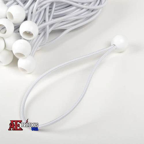 100pc 9’’ Heavy Duty Ball Bungee (White)