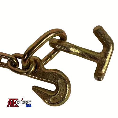 10FT TOW CHAIN W/ 15’’ 8’’’ FORGED J & GRAB HOOK’