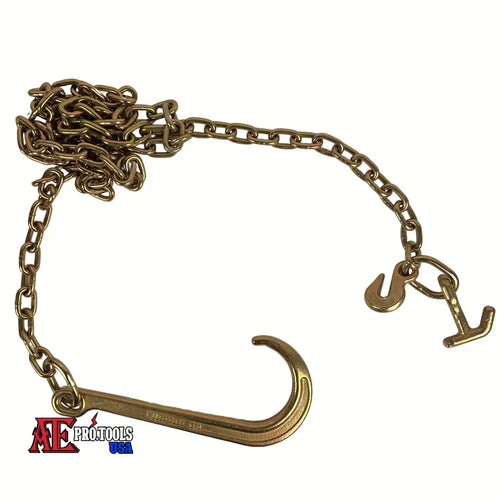 10FT TOW CHAIN W/ 15’’ 8’’’ FORGED J & GRAB HOOK’