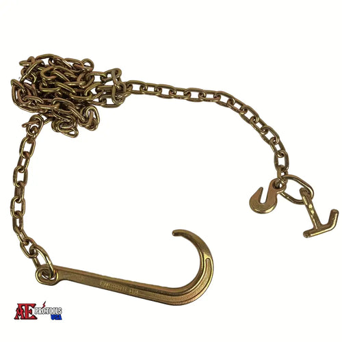 10FT TOW CHAIN W/ 15’’ 8’’’ FORGED J & GRAB HOOK’