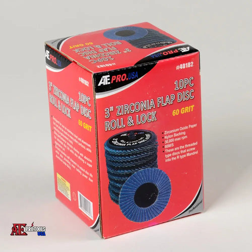 10pc 3’’ Zirconia Flap Disc Roll & Lock (60-Grit)