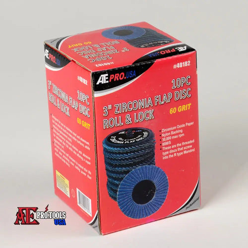 10pc 3’’ Zirconia Flap Disc Roll & Lock (60-Grit)