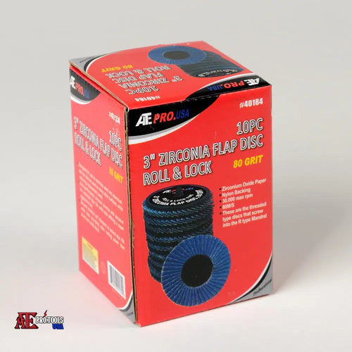 10pc 3’’ Zirconia Flap Disc Roll & Lock (80-Grit)