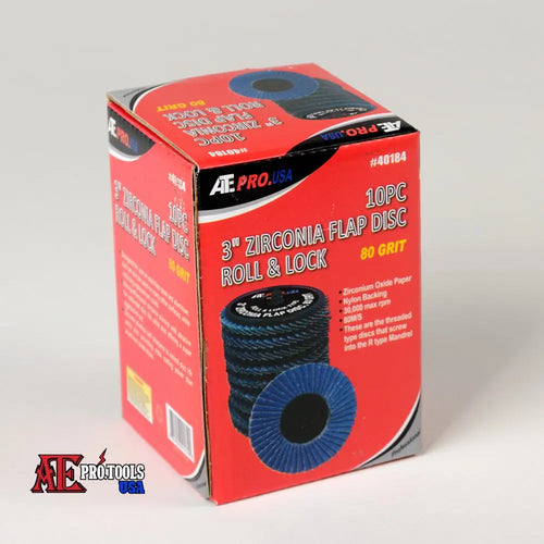 10pc 3’’ Zirconia Flap Disc Roll & Lock (80-Grit)