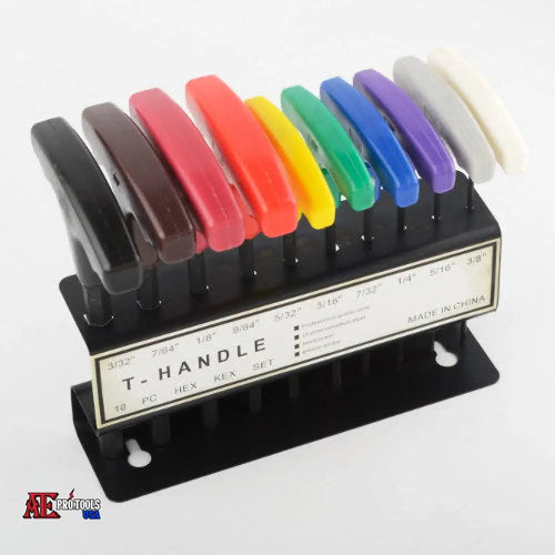 10 pc T-Handle Hex Key Wrench Set -SAE-
